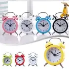 Modern and Sleek Double Bell Alarm Clock Analog Quartz Movement for Bedside