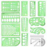 15 Pcs Geometric Stencils Drawing Templates Drafting Tools for Design Building