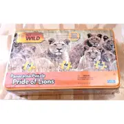 New Sealed Nat Geo Wild Panorama Puzzle Pride of Lions 3 in 1 Tin Box Puzzle