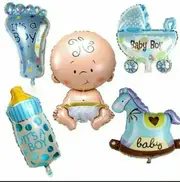 ASR PARTY Extra Large 5 Pcs Foil Balloon Boy Baby Shower Party Christening
