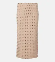 [Sportmax] Sportmax Nome crystal-embellished midi skirt UK 14 beige