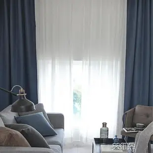 窗簾簡約現代灰色遮光窗簾布 客廳臥室飄窗窗簾成品粉色ins北歐風 清涼一夏钜惠