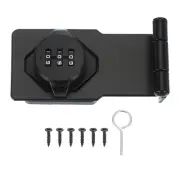 Password Hasp Locks Keyless 90 Degree Combination Lock 4.5 Inch for Doors(Black)
