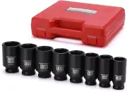 8 Pieces 1/2-Inch Drive Deep Impact Socket Set, CR-MO, 6 Point, Deep, SAE, 1-Inc