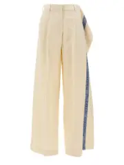 [J.W. Anderson] J. W. Anderson-Logo Band Panel Pantaloni Beige-Donna 4UK