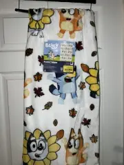 Disney Bluey and Bingo Fall Autumn Plush Throw Blanket 50x70” NWT