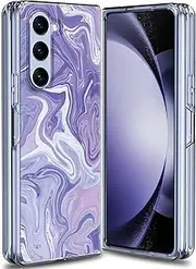 [JUNAUTTB] Magnetic for Samsung Galaxy Z Fold5 Case,Clear Hard PC Soft TPU Bumper Phone Case,Slim Fit Durable,Flowing Sand Printed Phone Case,for Galaxy Z Fold5 Case 7.6inch,Flowing light JUS17-14