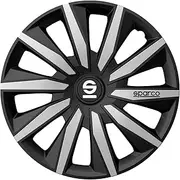 Sparco Wheel Covers Milano - 16-inch - Black/Silver - Set of 4 Pieces