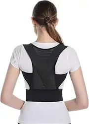 Corrector Adjustable Men and Women,Spinal Lumbar Support Back Brace Straightener for Neck,Back Shoulder,Black-Small,Black-Small