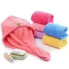 Magic Long Hair Wrap Head Towel Turban Twist Drying Cap Hat Loop Button