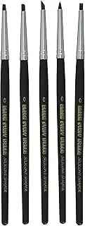Greenstuff World GSWD-109 Black Silicone Shaper Brush Size 0 Hard Model Tool