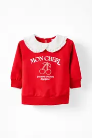 [Cotton On Kids] Cotton On Kids - Claire Broderie Collar Top - Varsity red/mon cheri 6-12M VARSITY RED/MON CHERI