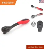 Compact 10 Inch Quick-Release Ratchet with Chrome Vanadium Steel Construction