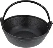 UTHCLO Cast Iron Cauldron Pot Portable Outdoor Saucepan for Stewing Frying Grilling Camping Cookware for Picnics and Home Use Wrought Iron Design with Even Heat Distribution