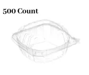 [ 500 Pack ] Clear Plastic Clam Shell Take Out Food Container 6 x 6