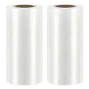 5.5" x 328Ft x 20mic Stretch Wrap Mini Roll 2Pcs Industrial Clear Plastic Wrap