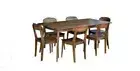 CAVAL SOLID MANGO RETRO 7PC DINING SET LIGHT OAK 180 CM. 1 DINING TABLE/6 CHAIRS