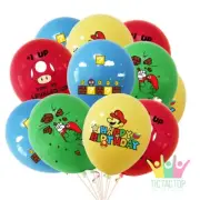 8x Super Mario Latex Balloons. Party Supplies Lolly Loot Box Bag Bunting Cake