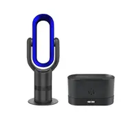 ANGELO 2In1 Hot Cool Bladeless Fan with Aroma Diffuser Air Humidifier Set 9 Timer Remote Control 10 Speeds Black Blue
