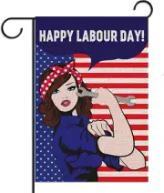 Labor Day Garden Flag 12.5×18'' Labor Day Decoration Outdoor outside Patio Yard