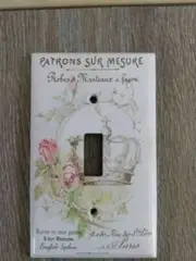 Paris Crown Roses Decorative Light Switch Cover Home Vintage Farmstyle French a