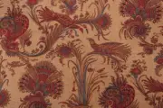 4 DRAPES Thibaut Hunterdon 30's Print Arts & Crafts Redwood & Pheasant Blue