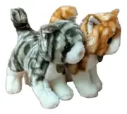 Set of 2 Miyoni ORANGE & GREY TABBY CAT 10" Stuffed Animal Plush by Aurora