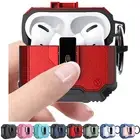 For Apple AirPods 3rd 4th Gen 2024/Pro Shockproof Armor Lock Case with KeyChain