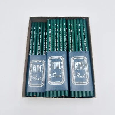 VTG Ruwe Pencils Bonded Lead Topic #2 Unsharpened 60 Pencils NOS W ORIGINAL BOX