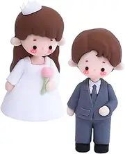 ULDIGI 2pcs Wedding Cake Topper Unique Bride and Groom Figurines for Cake Decorations Artistic Souvenirs for All Wedding Themes Tangled Design Enhancing Your Celebration