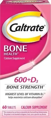 (2PK) Caltrate 600+D3 Bone Health Calcium Supplement, 60 Tablets 305735509195VL