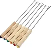CONGARTENO 2Pcs Stainless Steel Fork with Handle Fondue Forks for BBQ Parties and Events and Heat Insulated Design