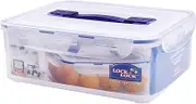 Lock & Lock Rectangular Tall Food Container with Handle, Clear/Blue