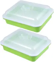 2-Pack Seed Sprouter Tray, Soil-Free Cultivation Germination Tray, BPA Free Nurs