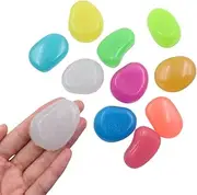 QTTLLI 20Pcs Large Glow Pebbles Glow in The Dark Decorative Stones Rocks for Garden Path Walkway Yard Fish Tank, 1.7",Mixed Color