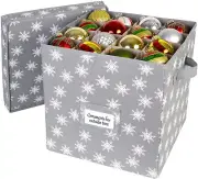 Whitmor Holiday Christmas Ornaments Storage Cube 64 Individual Compartments Snow