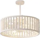 Ceiling Fans with Lights and Remote, Caged Ceiling Fan with Handcrafted Beaded D