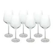 6pc Curve 22.5cm/518ml Stemmed White Wine Glass Party Drink Glassware Set Clear