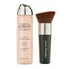 2Pc Set with Airbrush Foundation and Kabuki Brush Spray Makeup Medium Best Use