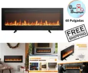Calentador Chimenea Eléctrica Color De Llama Ajustable C Control Remoto 60 Pulg