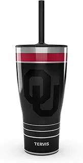 Tervis Traveler Oklahoma Sooners - Night Game Triple Walled Insulated Tumbler Travel Cup Keeps Drinks Cold & Hot, 30oz Straw Lid, Stainless Steel