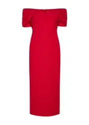Rebecca Vallance Chiara Off-the-shoulder Midi Dress - Red - 8 (UK8 / S) 8 (UK8 / S)
