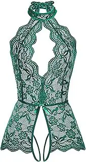 [Zylphorix] Women Deep V Neck One Piece Lingerie Lace Bodysuit Mini Babydoll Sexy Underwire Teddy Nightgown