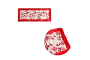 Christmas Red Rosie Sheer Organza Glitter Table Runner