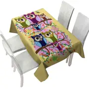 Children Cute Multi Colored Owls Tablecloth