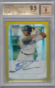 2011 BOWMAN CHROME ERIC THAMES RC /50 AUTO GOLD REFRACTOR ROOKIE BGS 9.5