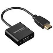 Promate Prolink-h2v.blk HDMI (Male) to VGA (Female) Display Adaptor Kit. Supports up to 1920x1080 60Hz. Gold-Plated HDMI Connector. Supports both Windows & Mac. Black Colour. [PROLINK-H2V.BLK]