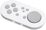 Mini Bluetooth Controller Pocket, Wireless Gamepad with RGB Light Effects, for Android PC with Lanyard (White Gray)