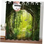 Enchanted Forest Patterned Blackout 84"L x 52"W (Pack of 2) New-split Ring