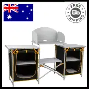 OZtrail Double Camp Kitchen with Windshield Camping Furniture Foldable Brand New
